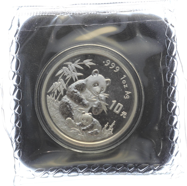 China 10 Yuan 1996 Silber Panda - 1 Unze Feinsilber